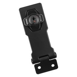 Set of 2 ZONADAH Keyed Hasp Locks Twist Knob 2.5 Inches Catch Latch Safety Lock with Keys Lock Plate with Lock Heavy Duty Locking Hasp for Doors Drawers Cabinets Black