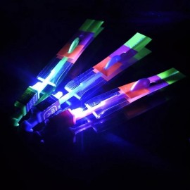 Mytoys and Gift 5/pk Led Light Up Glowing Slingshot Helicopter Flashing Bright Lights