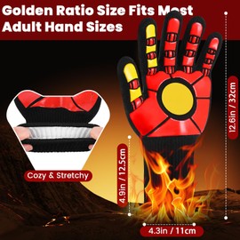 GOFOWRK BBQ Gloves, 1472℉ Heat Resistant Oven Gloves, Non Slip & Cut Resistant Grill Gloves, Oven Gloves with Fingers for Cooking Fit Men and Women BBQ Gifts, Grilling Accessories