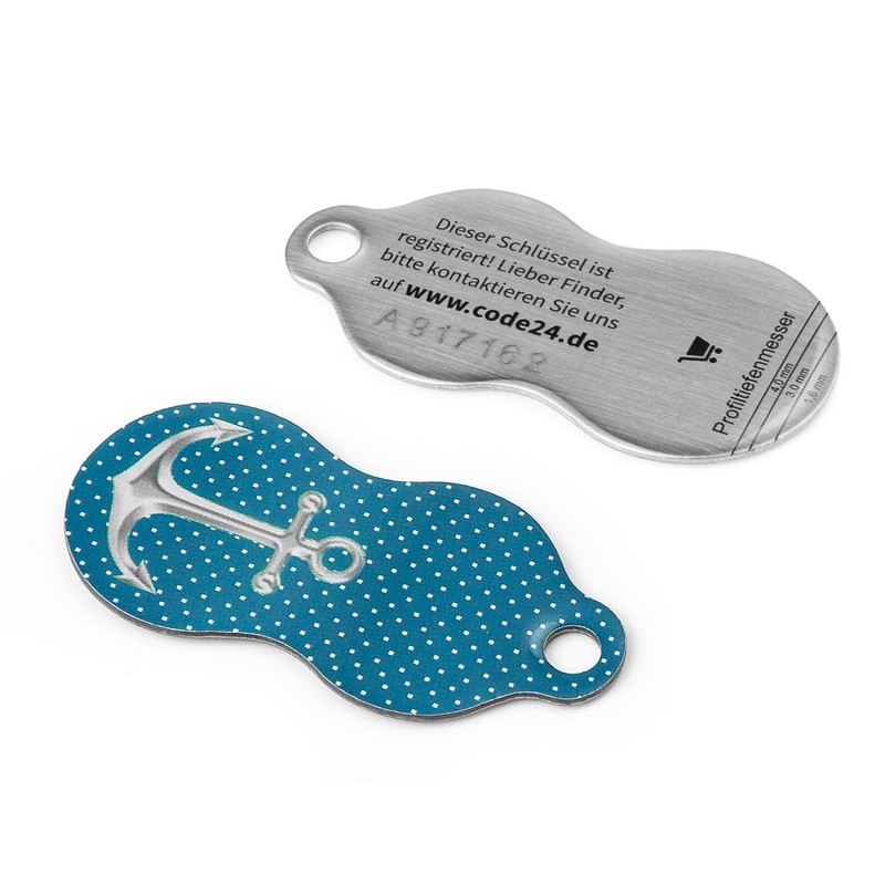 Code24 Anchor Shopping Trolley Token, Key Fob with Trolley Token