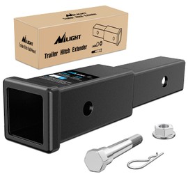Nilight Nilight Trailer Hitch Extender 7 inch Extension Length Fits for 2" Receiver Tube with 5/8 inch Stainless Steel Bolt Flange Nut and Clip 3,500 lbs GTW Matte Black
