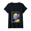 Womens Cyberpunk Gas Mask Girl Techwear V-Neck T-Shirt