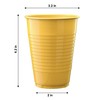 Yellow Disposable Plastic Cups - 100 Pack 12 Oz Plastic