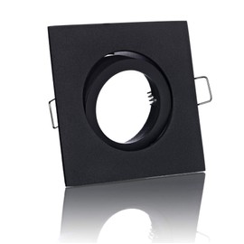 Feinlux® Recessed Spotlight Square Black Ceiling Spotlight Recessed Light Mounting Frame Including GU10 Socket
