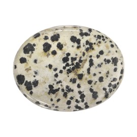 PATIKIL Thumb Worry Stone for Anxiety, Natural Oval Crystal Stone, Polished Gemstone Hand Carved Pocket Rock Anxiety Crystals for Women Stress Gifts Meditation, Spotted Black