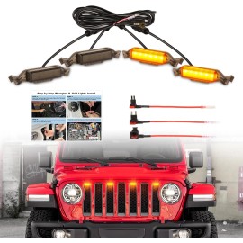 Sidi Led Grill Grille Lights for 2019-2023 Jeep Wrangler JL JLU Rubicon Sahara Sport