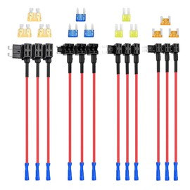 12PCS Car Fuse Taps, 12V Add-a-Circuit Adapter and Fuse Kit, with 4 Types ATO ATC ATM APM Fuse Holder, Standard Mini Micro2 Low Profile Fuse Taps Compatible with Cars Trucks Boats