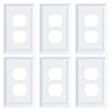 6-Pack Duplex Outlet Cover Plate, Decorative Pure White Switch Plates
