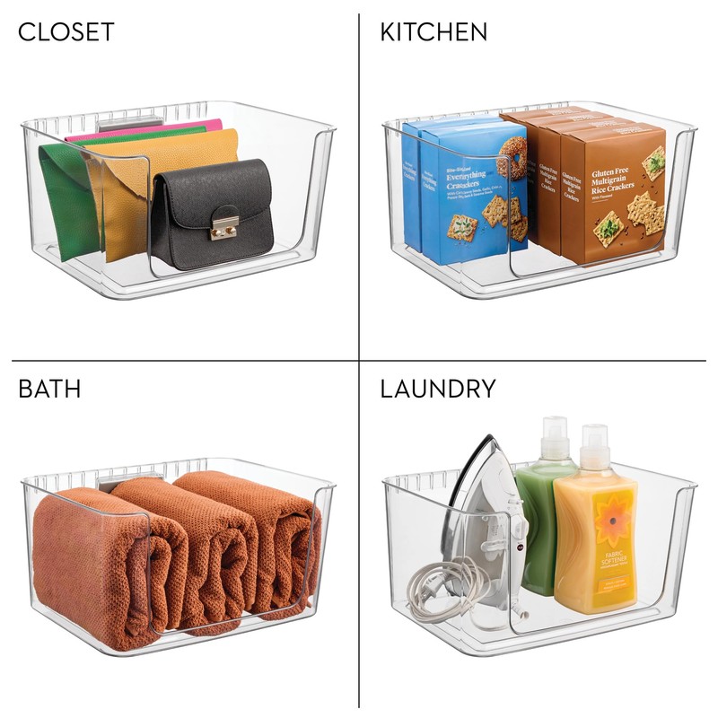 iDesign Large Wallspace Open-Front Bin and Bracket - Wall-Mounted Storage