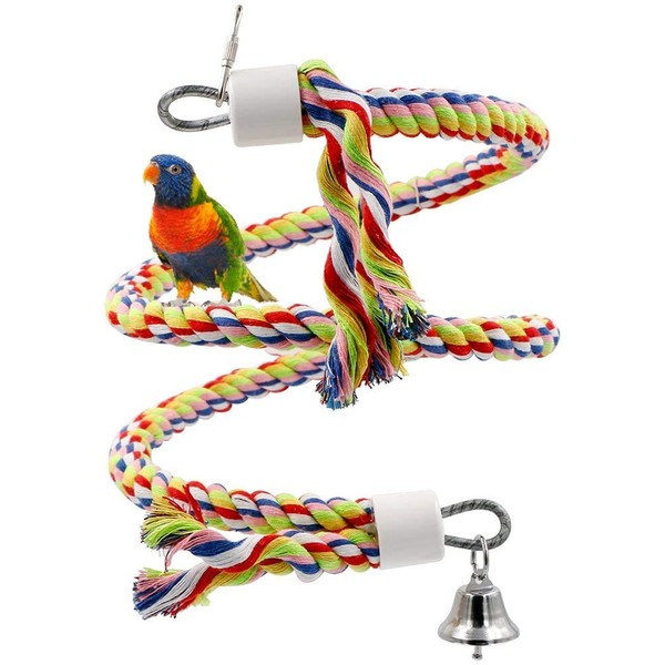 2PCS Bird Perch Rope Bungee Bird Toy Pure Natural Parrot