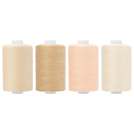 HYFTHOME 4 Spools All Purpose Sewing Thread 1000 Yards, Polyester Threads for Sewing Machine, Sewing Machine Supplies for Beginners, Hand Stitching, Quilting, Serger