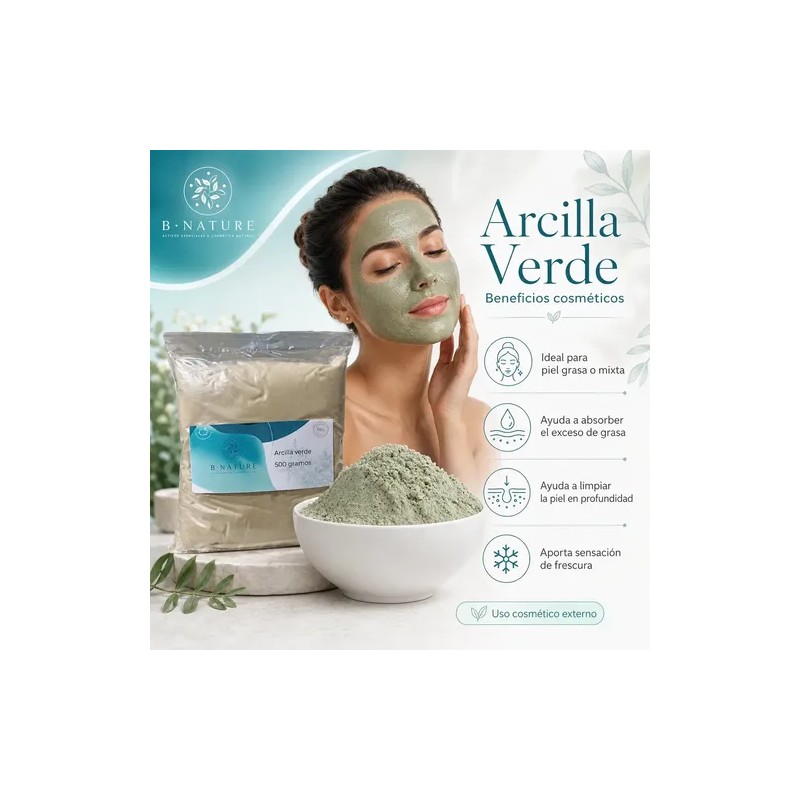 Arcilla Verde 500 Gramos Calidad Usp Tipo de piel Toda