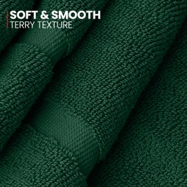 Canadian Linen Imperial Premium Bath Mats, 2 Pack, 20”x30” Lightweight Quick Dry Piano Border Cotton Bathmats [Not Bathroom Rug] Soft Shower Mat, Absorbent Floor Towels, Washable Tub Mat, Hunter Green