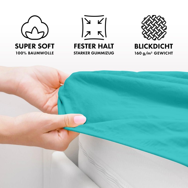 Jacobson Jersey Fitted Sheet, Cotton Bed Sheet (90 x 200