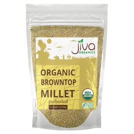 Jiva Organics Browntop Millet 2 LB Bag | Whole Grain, Gluten-Free & Organic | Protein & Fiber-Rich Superfood for Healthy Indian Cooking