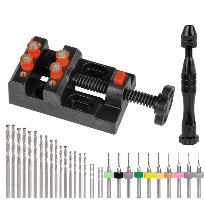 Hakkin 32 Pcs Pin Vise Hand Drill Kit for Jewelry