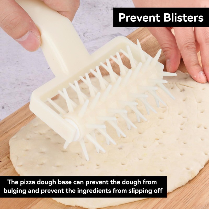 Pastry Lattice Roller Cutter,Pastry Roller with Spikes Pizza Docking Tool,Pizza