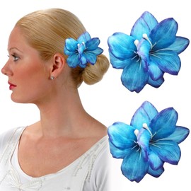 2PCS Tropical Flower Hair Clips,Bohemian Artificial Flower Claw Clip for Seaside Holiday Parties & Vacation Hairstyles for Women