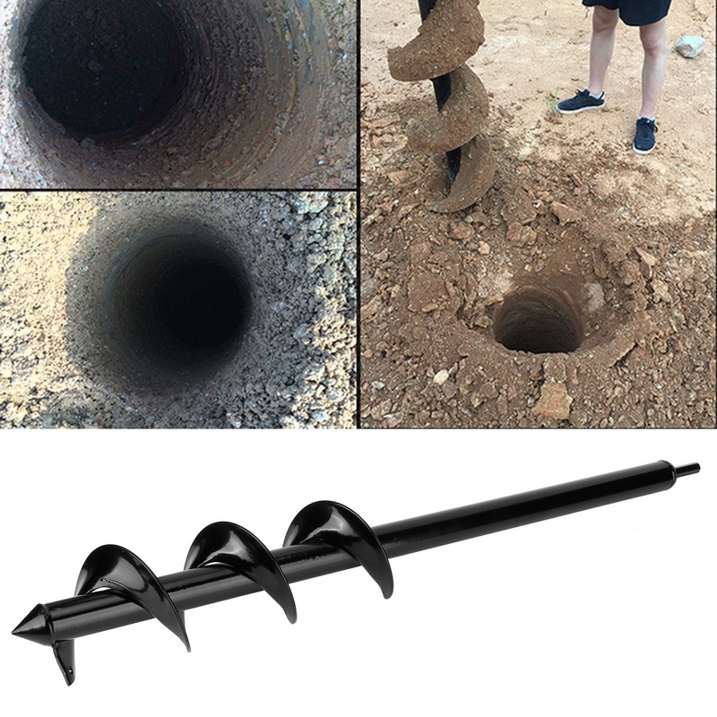 Flower Planting Auger Iron Planter Digging Spiral Drill Bit Garden