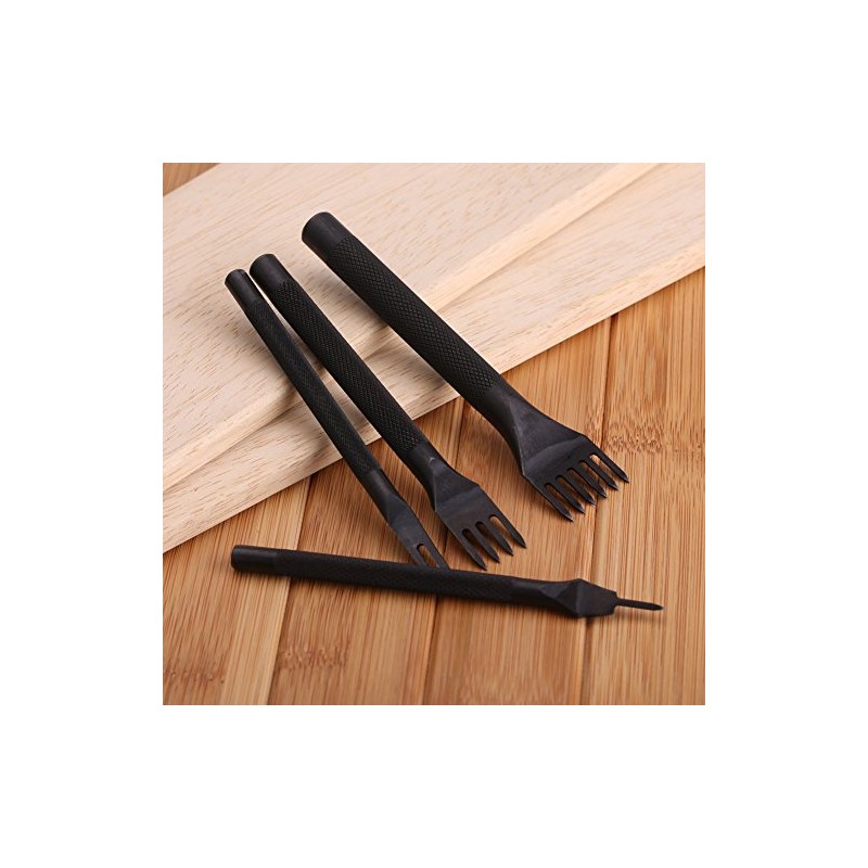FTVOGUE 4 Pcs/Set Punch Herramienta de Bricolaje de Cuero Herramientas