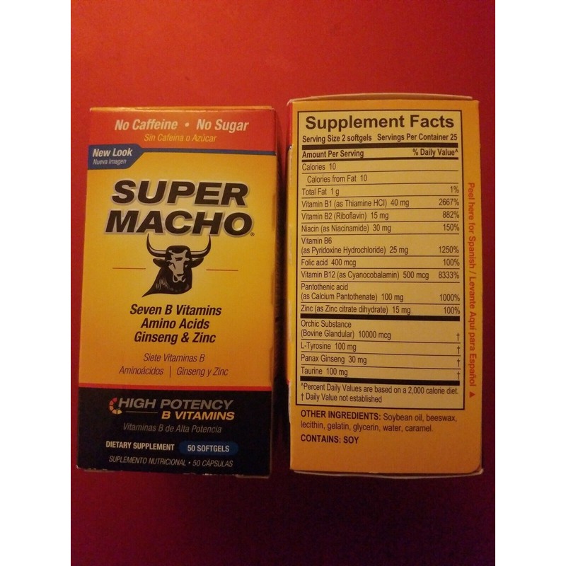 Super Macho 2 PACK HIGH POTENCY SUPER MACHO ENERGY TABLETS
