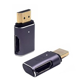 Kework 2 Pack 8K UHD HDMI Adapter, 48Gbps 3D HDMI 2.1 Version (HDMI Male to Right Side HDMI Female)