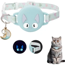 JESWO Collares para Gato, Airtag Cat Collar Holder, Ultra elástico GPS para Gatos, Ligero y cómodo （Sin AirTag）