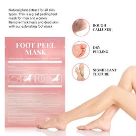 FantasyDay Foot Peel Mask,3 Pack Foot Peeling Mask for Soft Baby Feet - Hard Skin Remover Foot Mask, Removes Calluses and Hard Skin, Foot Care For Men and Women (Peach)