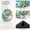 SPUNKER Wall Clock,Beach Seashell Starfish Kitchen Wall Clock,Coastal Clocks 10