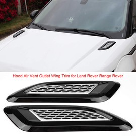 Car Hood Vents, Exterior Bonnet Vents, Hood Air Vent Outlet Wing Trim Cover for Evoque 2012-2018, Universal Hood Air Vents for Car Hood Scoop, Bonnet Vent Hood Air Intake Trim Cover