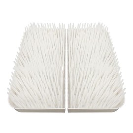 Plastic Grass Drying Rack Modern Baby Bottle Organizer Drying Rack Foldable Dish Draining Rack with Removable Cutlery Holder (White)