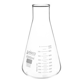 Erlenmeyer Flask, 2000mL - Wide Neck - ASTM, Dual Graduated Scale - Borosilicate Glass - Wide Neck Flasks, Conical Flasks, Glass Flasks - Eisco Labs