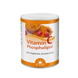 Dr. Jacob's Vitamin C Phospholipid Tin 150 g I for Immune System and Nerves² I with Phospholipids, Zinc, Acerola Cherry and Rose Hip I Good Taste - Also Ideal for Children I 88 Servings