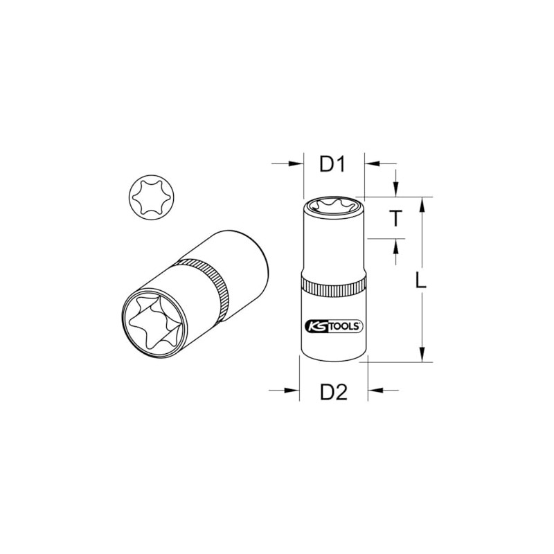 KS Tools 918.3977 3/8 CHROME + TX Socket E11