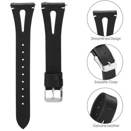 Compatible with WHOOP 4.0 Bands with Case bands, Slim Vintage Leather Strap Replacement Compatible with WHOOP 4.0 (Black)