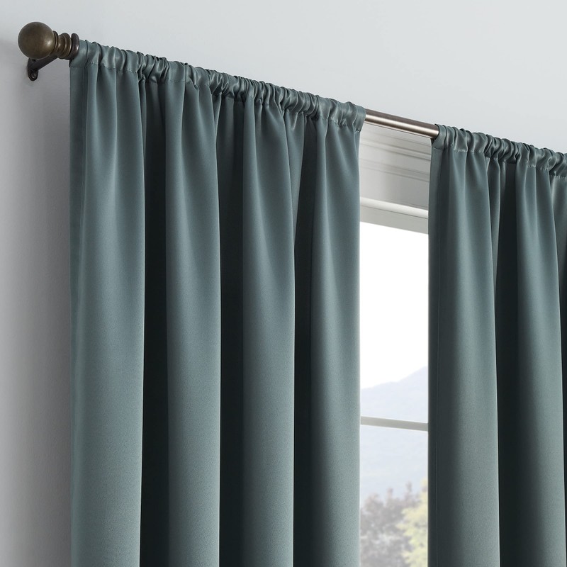 Eclipse 15061054X084RVB 54-Inch by 84-Inch Solid Single Curtain Thermapanel, River