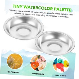 Operitacx Artist Painting Palette Paint Mixing Palette Durable Paint Mixing Bowls Model Making Mixing Palette Practical Watercolour Mixer Gouache Palette Stainless Steel Silver Pack of 6