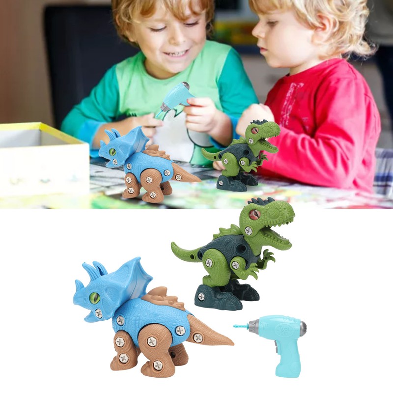 2 Sets Dinosaur Assemble Toy Develop Hand On Ability Educational