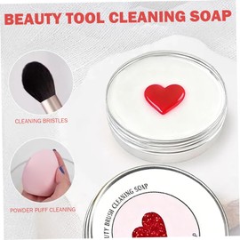 Alfombrilla limpiadora de brochas de maquillaje, jabón para brochas maquillaje, limpiador Oolong melocotón con lata viaje y alfombrilla para y esponjas