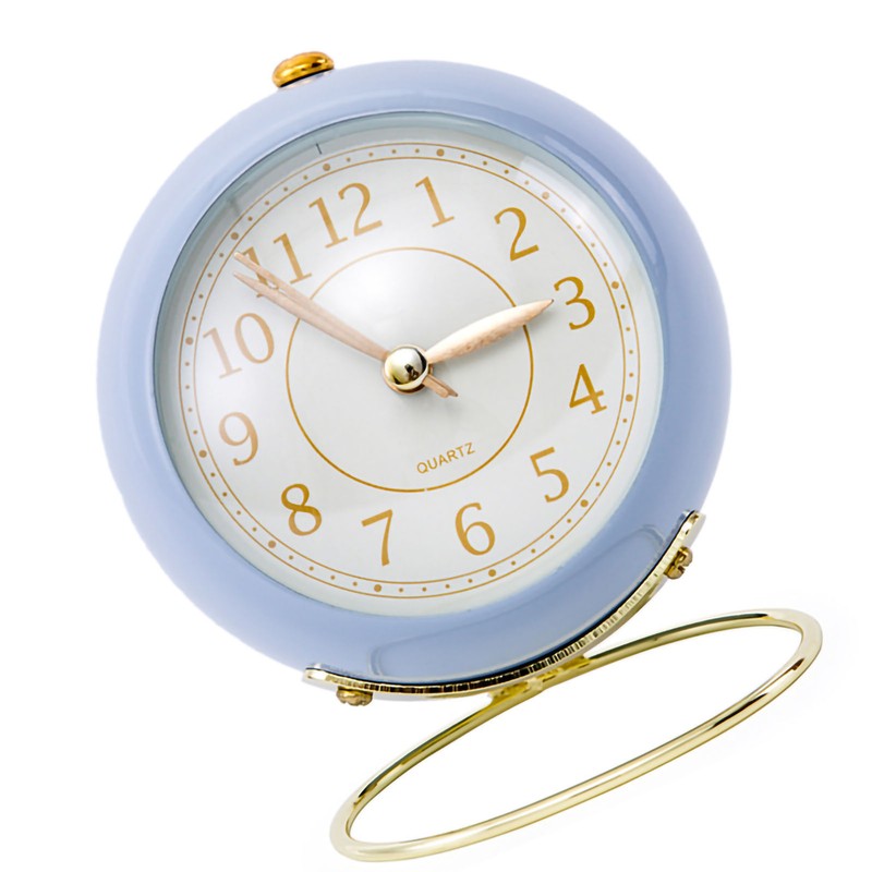 European Style Metal Clock Ingenious Mute Round Children Electronic Quartz