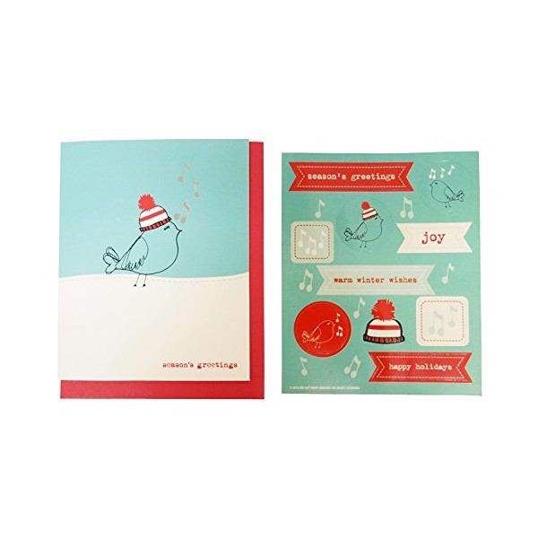 The Gift Wrap Company Small Boxed Holiday Cards with Seals, Winter Whistle