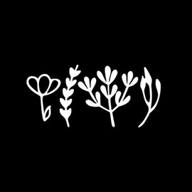 2PC Bohemian Style Vinyl Car Stickers - 2.95"x1.38" Wildflower Graphic Decals for Car Rearview Mirror Makeup Mirror, Windows, Doors, Laptops, Self-Adhesive, Fantasy Theme | BZ17 (White)