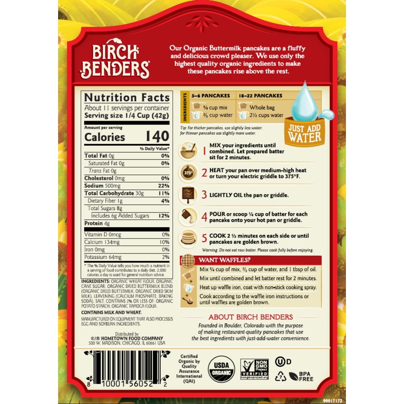 Birch Benders Organic Buttermilk Pancake and Waffle Mix, 16 oz