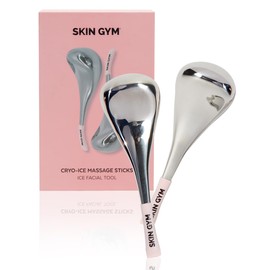 Skin Gym Cryo-Ice Massage Sticks for Face, Under Eye Area, Neck and Decolletage - 100% Stainless Steel Face Roller - Cooling Face Massager, Enhances Product Absorption and Promotes Lymphatic Drainage