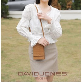 David Jones - Handy Umhängetasche Damen - Telefon Kleine Crossbody Bag PU Leder - Frau Schultertasche Mini Tasche - Abendtasche Handtasche Clutch - Elegant Reise Party Arbeit - Braun Kroko