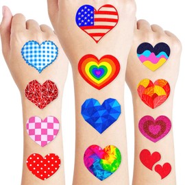 Heart Temporary Tattoos - Valentine Tattoos 96PCS Love Themed Stickers for Kids Birthday Party Supplies, Decorations, Favors, and Prizes - Cute Gifts for Boys and Girls