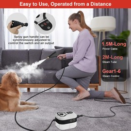 Steam Cleaner for Home, 15s Heat-Up, 1.2L Water Tank, 6-Level Adjustable Handle, Handheld Steam Cleaner for Car Detailing, Dirt, Furniture, Couch, Floor Tile, Bathroom, Bed Bugs, 9Pcs Accessories
