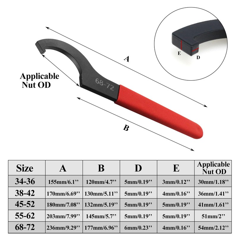 PRO BAT Universal Motorcycle Shock Absorber Spanner Wrench Hook Pin
