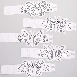 Baker Ross FE149 Butterfly Colour In Bracelet - Pack of 15, Craft for Girls, jewelry Art Set for Kids