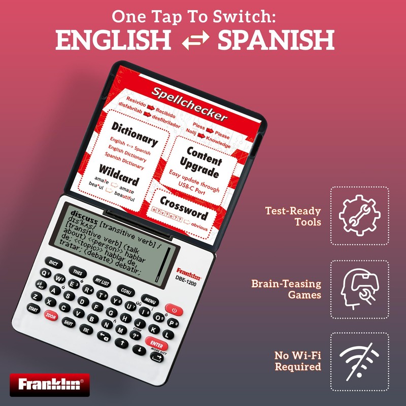 Franklin DBE-1200 Bilingual Electronic Dictionary – English-Spanish, Spanish English Digital